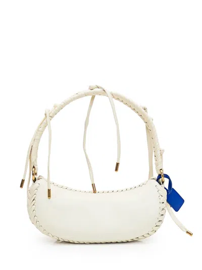 Off-white Weaved Leather Shoulder Bag In White