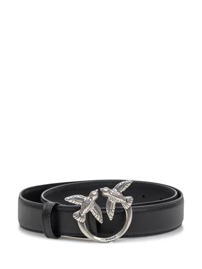 Pinko Love Bird Buckle Belt In Black