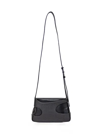 Ferragamo Cut-out Detailing Leather Mini Bag In Black