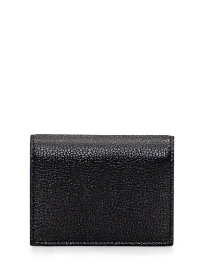Ferragamo Small Gancini Leather Wallet In Black