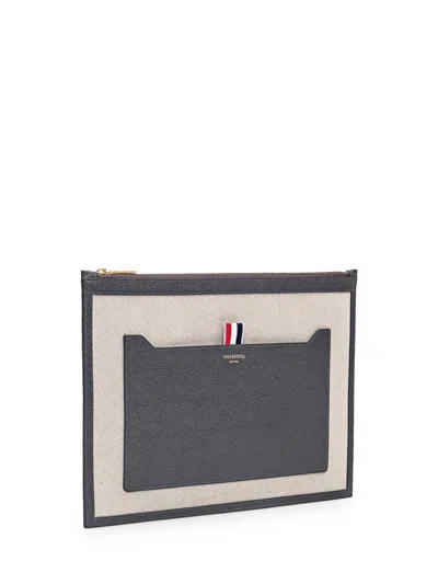 Thom Browne Medium Document Holder In Beige