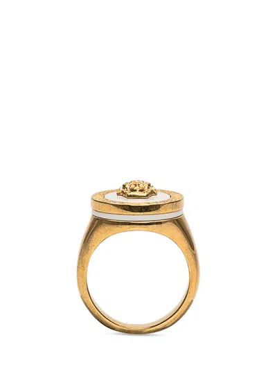 Versace Medusa Plaque Ring In Gold