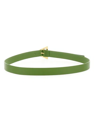 Bottega Veneta Signature Triangular Buckle Belt In Green