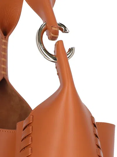 Chloé Logo Shoulder Bag In Brown