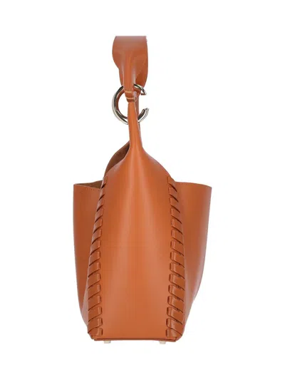 Chloé Logo Shoulder Bag In Brown