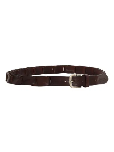 Alberto Luti Calfskin Belt In Dark Brown Color With Silver Colored Buc In Brown