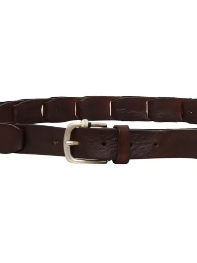 Alberto Luti Calfskin Belt In Dark Brown Color With Silver Colored Buc In Brown