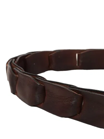 Alberto Luti Calfskin Belt In Dark Brown Color With Silver Colored Buc In Brown