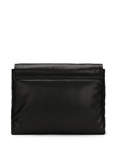 Dolce & Gabbana Lamb Skin Briefcase In Black