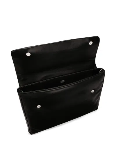 Dolce & Gabbana Lamb Skin Briefcase In Black