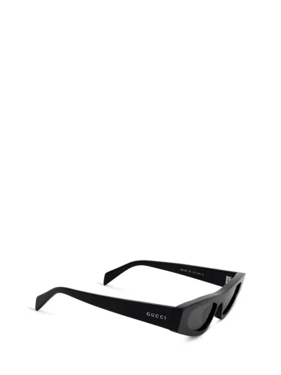 Gucci Acetate Sunglasses With Engraved Logo On The Side In Black