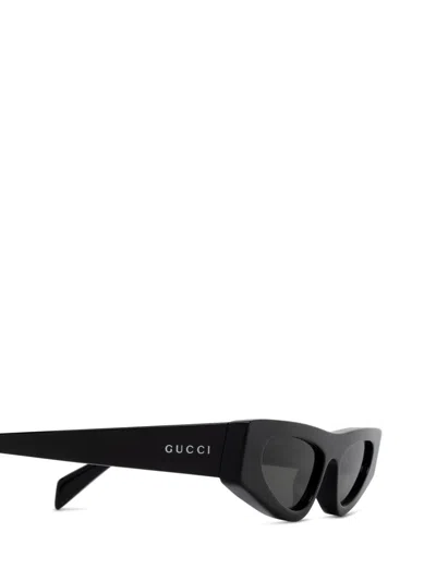 Gucci Acetate Sunglasses With Engraved Logo On The Side In Black