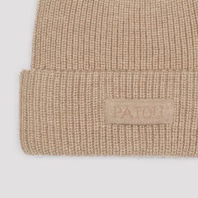 Patou Brown Logo-embroidered Beanie In Brown