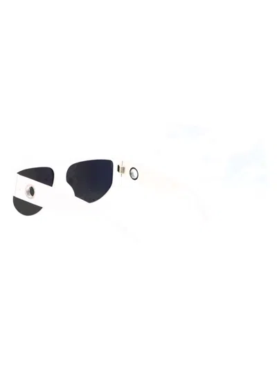 Linda Farrow Elodie Sunglasses In White/whitegold/grey