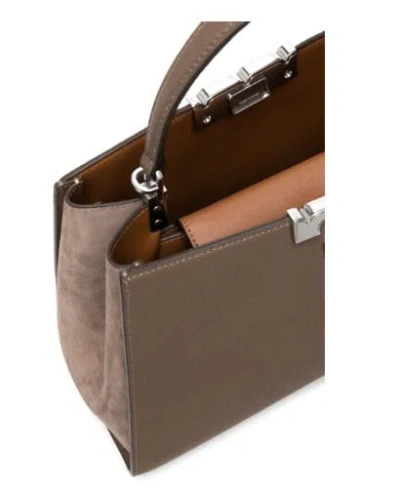 Tory Burch Eleanor Hand Bags Gray In Brown