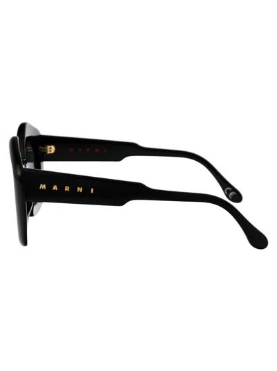 Marni Logo Acetate Butterfly Sunglasses In Black