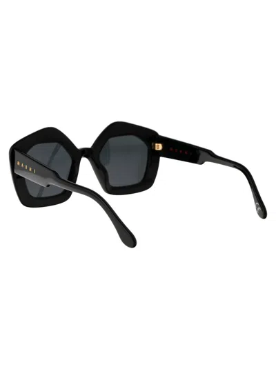 Marni Logo Acetate Butterfly Sunglasses In Black