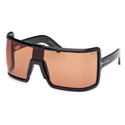 Tom Ford Women's Ft1118 Parker Sunglasses In Shiny Black/brown In Black