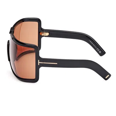 Tom Ford Women's Ft1118 Parker Sunglasses In Shiny Black/brown In Black