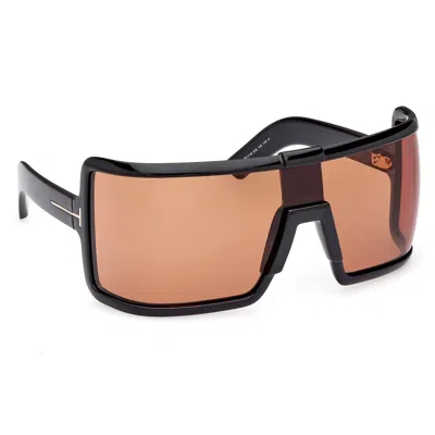 Tom Ford Women's Ft1118 Parker Sunglasses In Shiny Black/brown In Black
