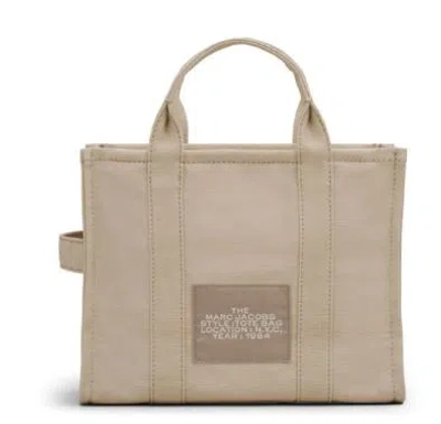 Marc Jacobs Tote Bag With Detachable Strap And Bold Lettering In Beige