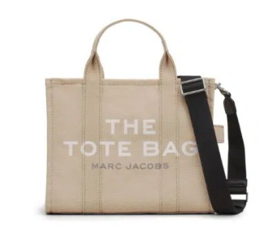 Marc Jacobs Tote Bag With Detachable Strap And Bold Lettering In Beige