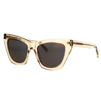 Saint Laurent Eyewear Sunglasses In Beige