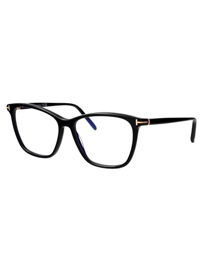 Tom Ford Blue Light Block Cat Eye Ladies Eyeglasses Ft5949-b 001 56 In Black