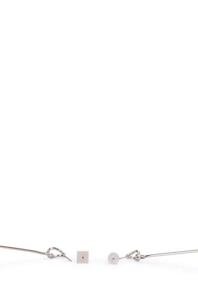 Jacquemus The Big Knot Drop Earrings In Silverbrown