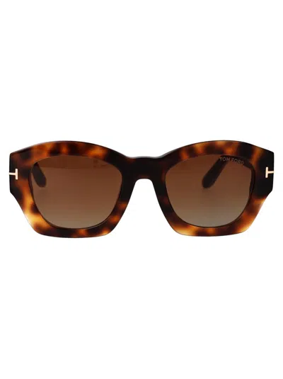 Tom Ford Eyewear Geometric-frame Sunglasses In Brown