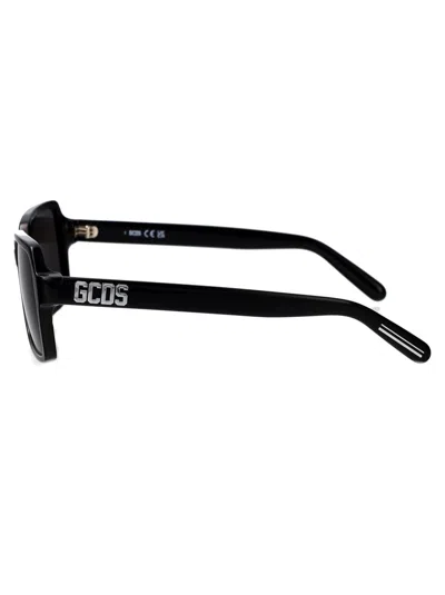 Gcds Black Acetate Sunglasses In Black