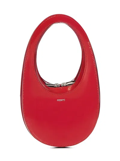 Coperni Swipe Oval-frame Zip Shoulder Bag In Red