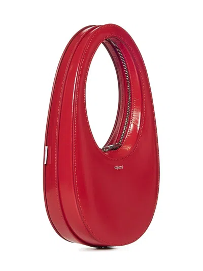 Coperni Swipe Oval-frame Zip Shoulder Bag In Red