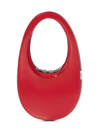 Coperni Swipe Oval-frame Zip Shoulder Bag In Red