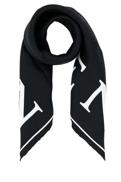 Alexander Mcqueen Luxurious Rectangular Silk Scarf Accessory In Black