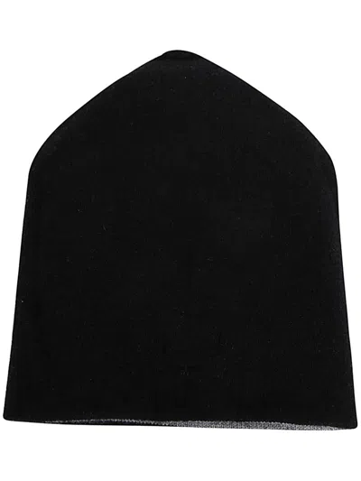 Md75 Beanie Hat Embroidered Cashmere In Grey