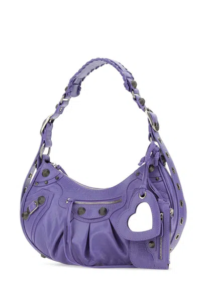 Balenciaga Light Purple Leather Le Cagole S Shoulder Bag In Purple