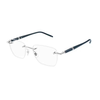 Montblanc Mb0346o Linea Meisterstück 002 Glasses In 002 Blue/silver