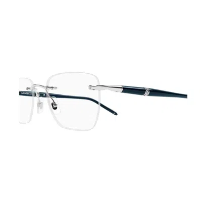 Montblanc Mb0346o Linea Meisterstück 002 Glasses In 002 Blue/silver