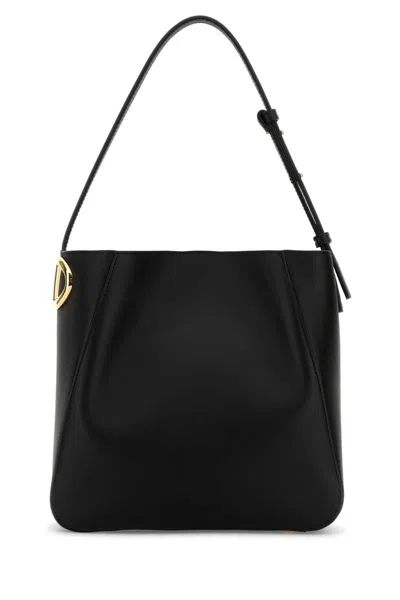 Valentino Nappa Leather Bucket Vlogo Bag In Black