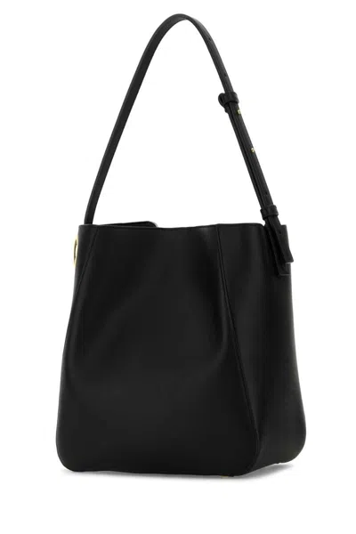 Valentino Nappa Leather Bucket Vlogo Bag In Black
