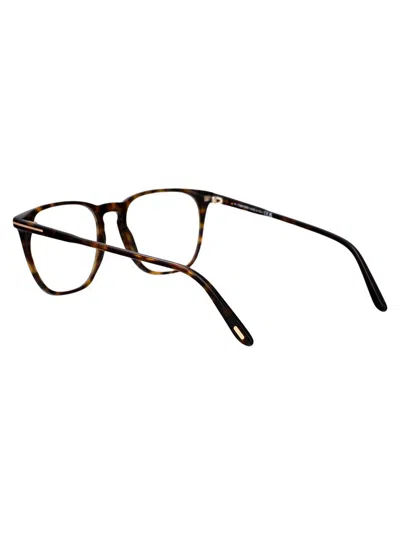 Tom Ford 50mm Round Blue Block Filter Optical Glasses In 052 Avana Scura