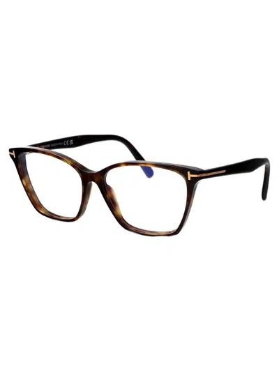 Tom Ford Blue Light Block Cat Eye Ladies Eyeglasses Ft5949-b 001 56 In 052 Avana Scura
