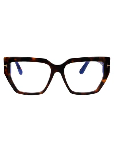 Tom Ford Blue Light Block Cat Eye Ladies Eyeglasses Ft5949-b 001 56 In 052 Avana Scura