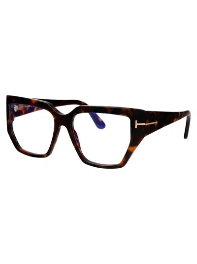 Tom Ford Blue Light Block Cat Eye Ladies Eyeglasses Ft5949-b 001 56 In 052 Avana Scura