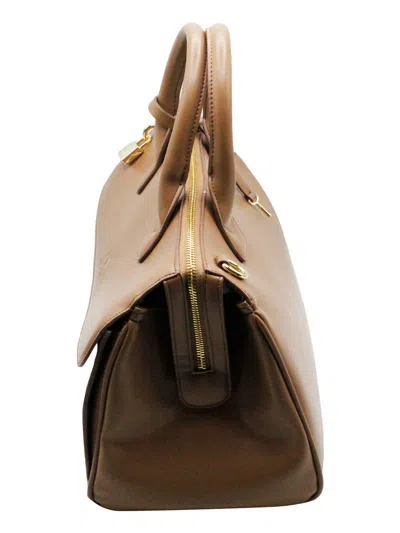 Armani Exchange Asv Small Handbag With Padlock And Metal Details In Brown