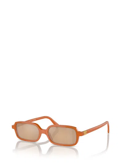 Miu Miu 11zs Rectangular Sunglasses In Turmeric Opal