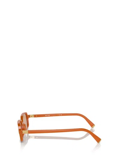 Miu Miu 11zs Rectangular Sunglasses In Turmeric Opal