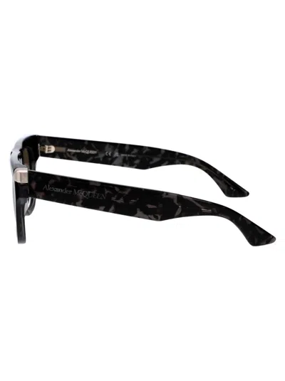 Alexander Mcqueen Tortoiseshell Square-frame Sunglasses In 003 Havana Havana Brown