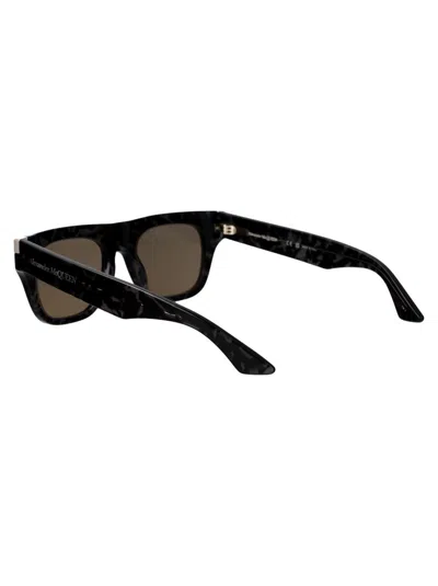 Alexander Mcqueen Tortoiseshell Square-frame Sunglasses In 003 Havana Havana Brown
